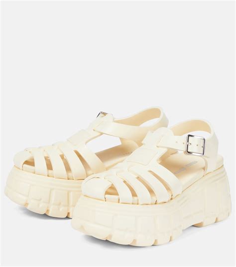 miu miu fisherman|Miu Miu Fisherman Platform Sandals In White .